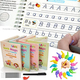 Magic Practice Copybook 4Books+Magic Pen &10 INK Refill Book for Montessori Children